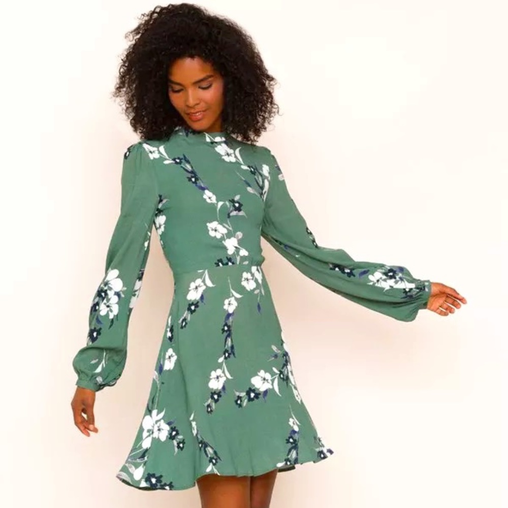 Yumi Kim Green Floral Mini Dress